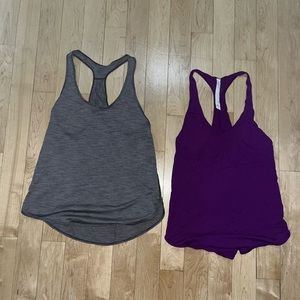 Two lululemon racerback tank tops